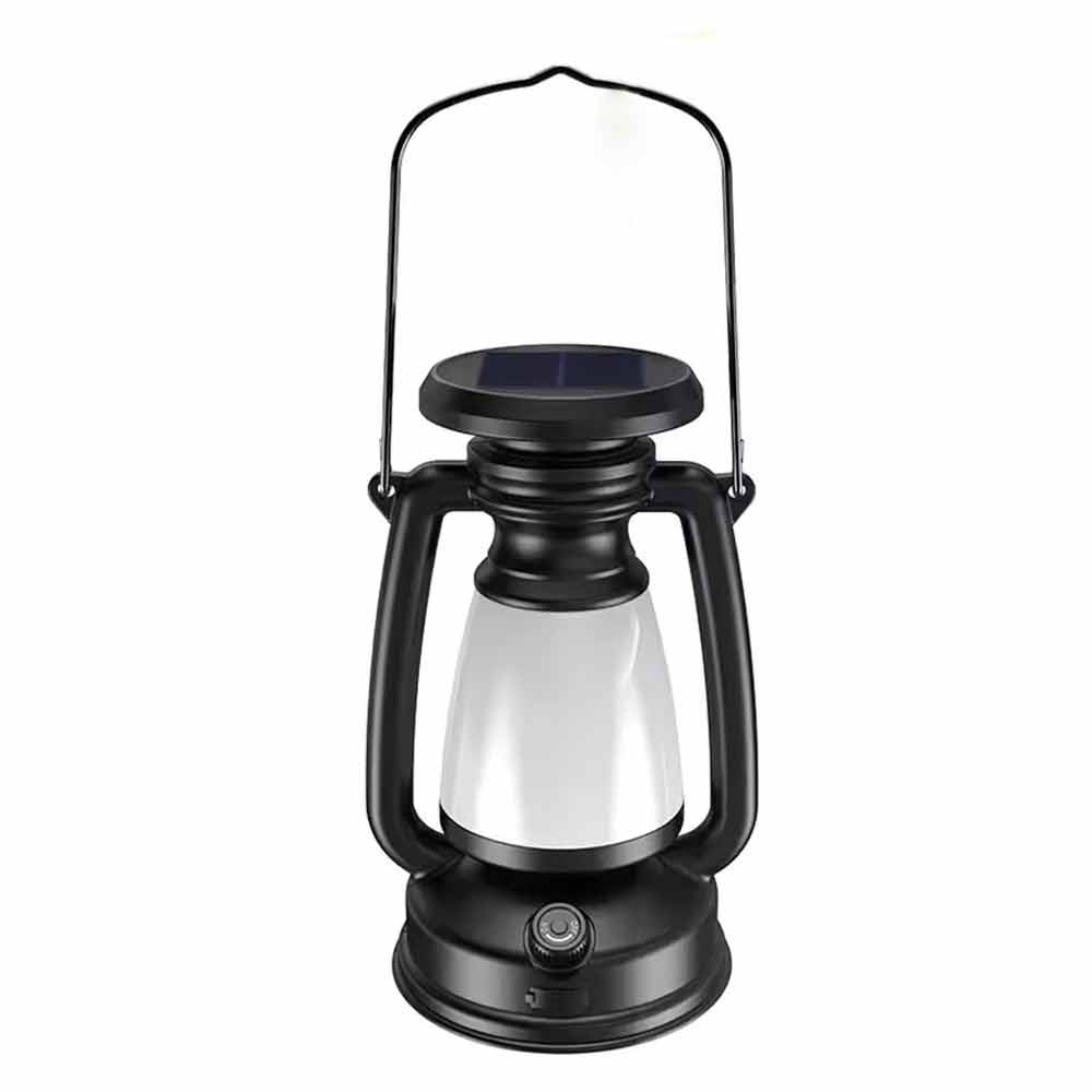 Solar Camping Lantern – USB Rechargeable LED Tent Light with Rotary Dimming