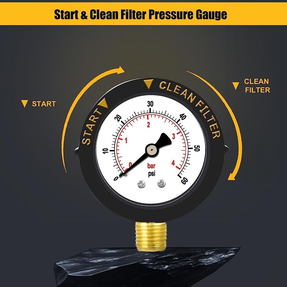 Pool Filter Pressure Gauge Water Pressure Gauge Dry and Utility Pressure Gauge 0-60psi