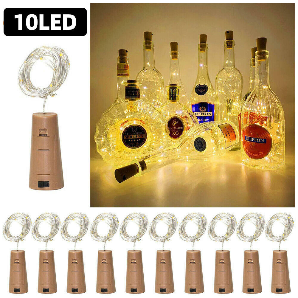 10-Pack LED Fairy Bottle Lights Copper Wire String Lights with Cork Stoppers for Wine Bottle & DIY Decor
