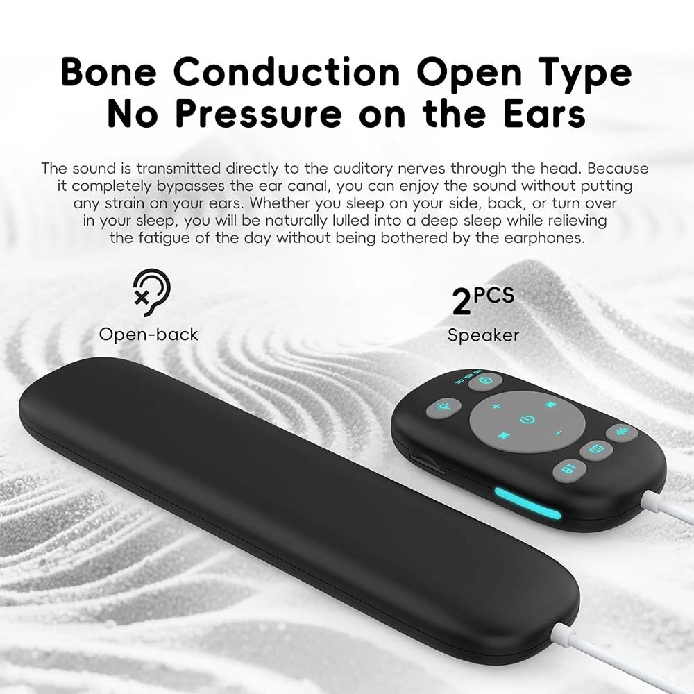 Under-Pillow Bone Conduction Speaker – 3 Modes, Timer, Remote, White Noise