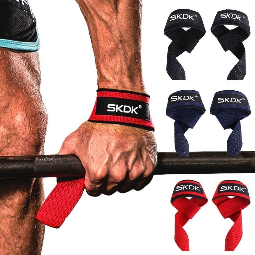 Pair Weight Lifting Grip Belt Anti-Slip Sport Safety Wrist Straps Wrist Support