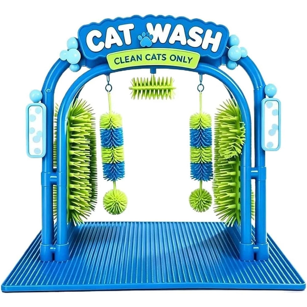 Cat Car Wash Scratcher – Self-Grooming Station for Cats, Brushing & Play