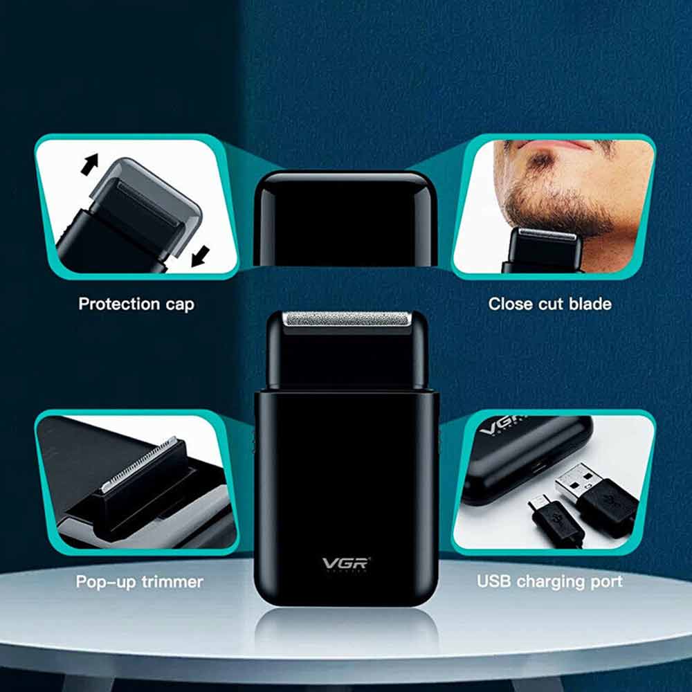 Portable Shaver Mens Small Electric Shaver Beard Trimmer Razor USB Rechargeable