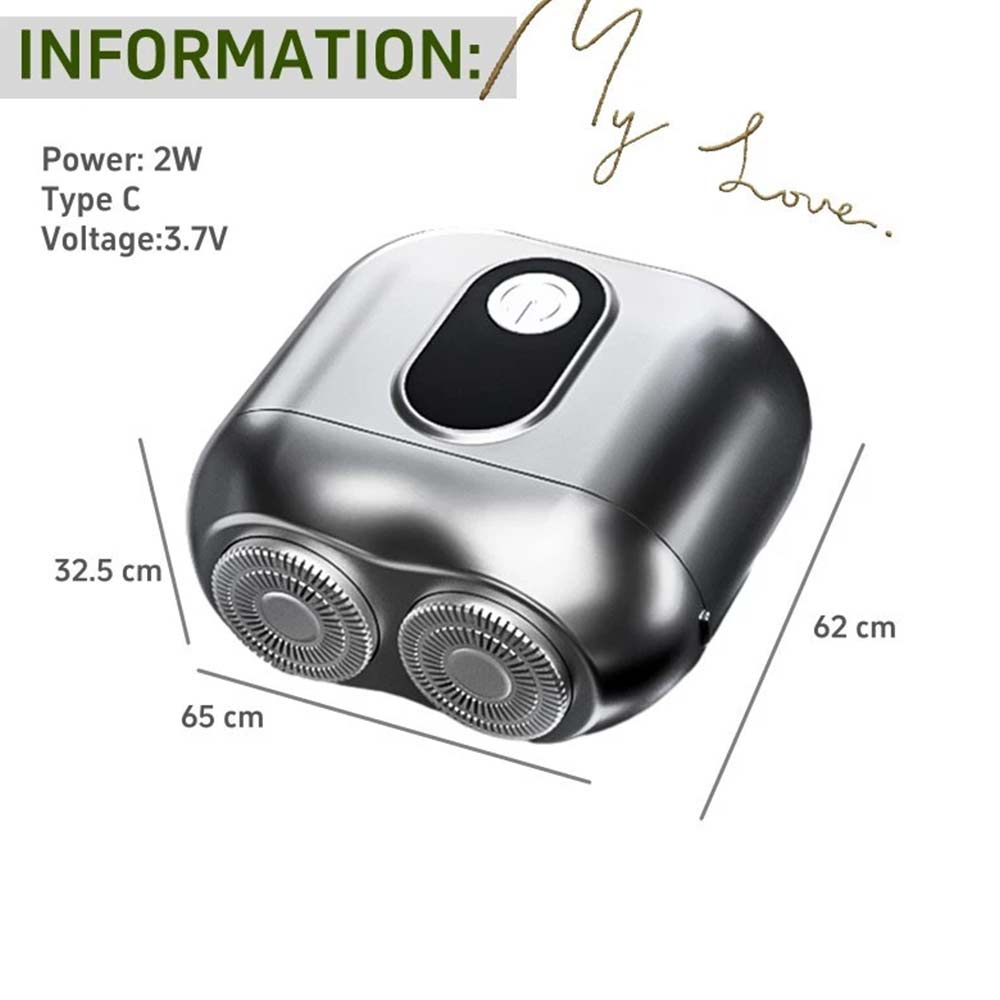Portable Rotary Travel Shaver - Cordless Wet & Dry Beard Trimmer, High Speed