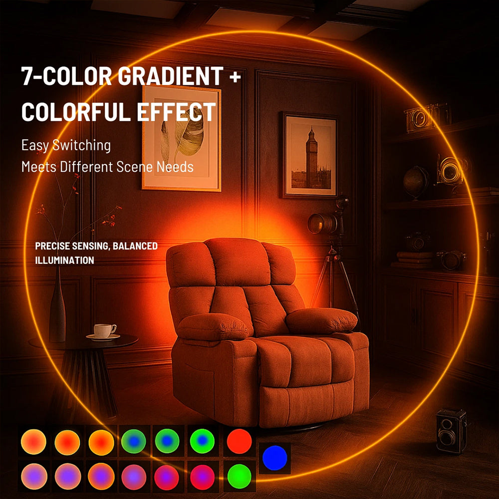 Smart Magnetic RGB LED Night Light - Motion Sensor USB-C Rechargeable Ambient Lamp