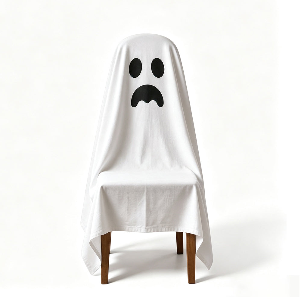 Halloween Dining Chair Cover – Skull Pattern Seat Protector, 120x200cm