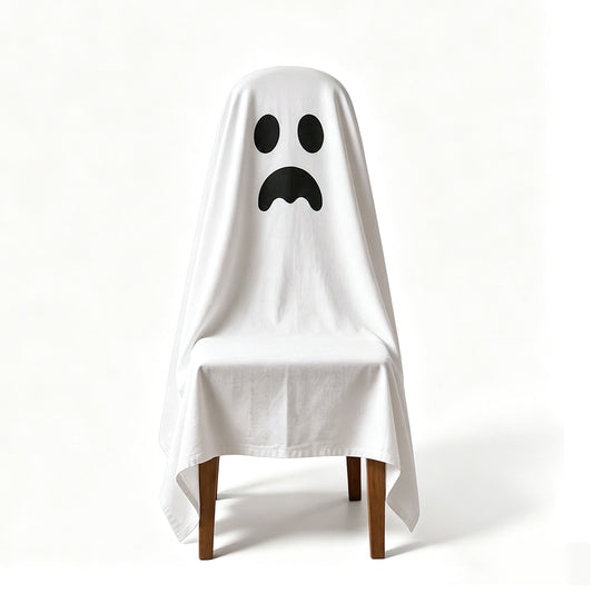 Halloween Dining Chair Cover – Skull Pattern Seat Protector, 120x200cm