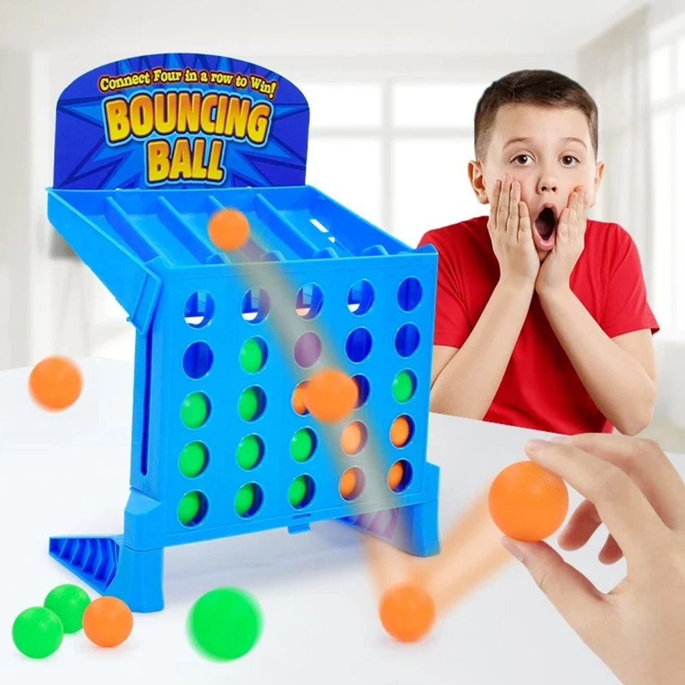 Bounce Ball Grid Strategy Game – Portable Travel Tabletop Line Up Challenge 2-4Players