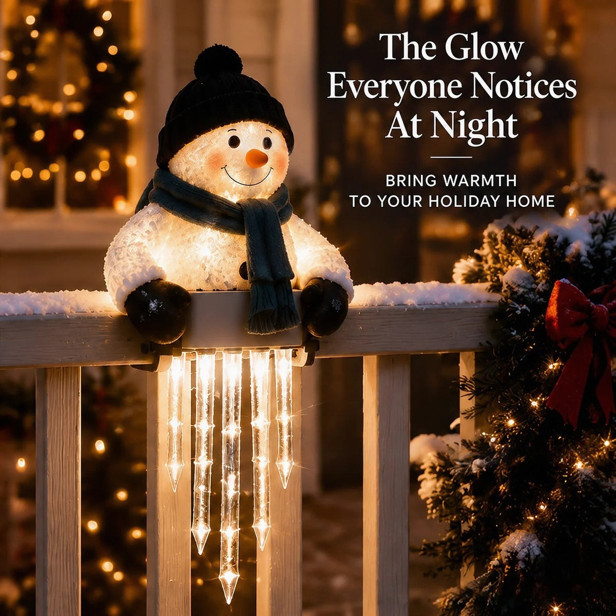 5 LED Solar Santa Icicle Light – IP65 Outdoor Christmas Fence Decoration