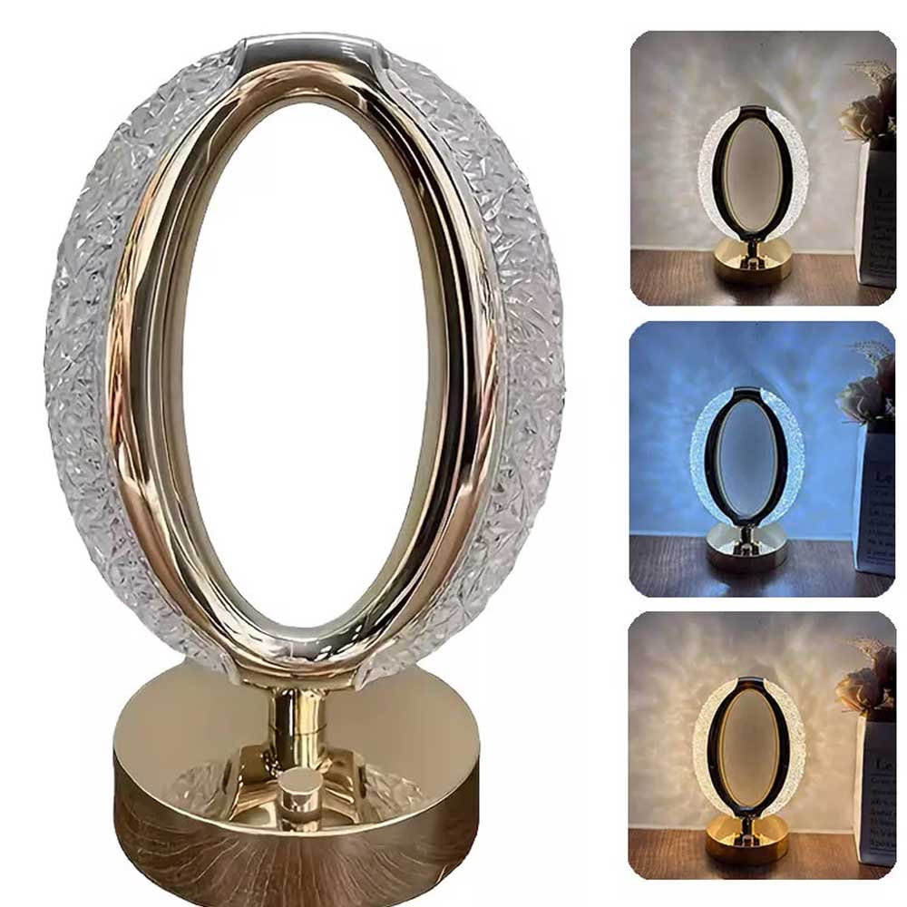 Table Lamp Crystal Night Light Touch Control USB Rechargeable Bedside Lamp Decor
