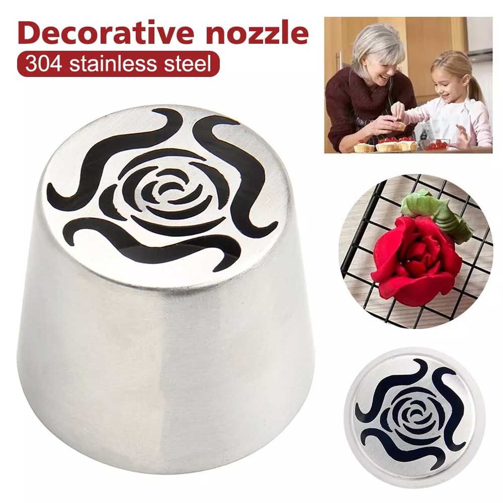 Stainless Steel XL Rosebuds Russian Flower Icing Tip Pastry Piping Nozzle DIY