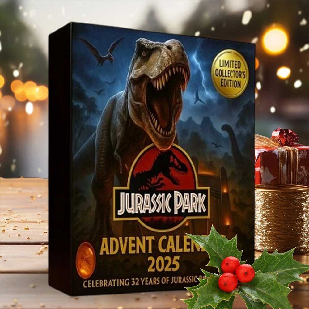 Jurassic Park 2025 Advent Calendar - 24 Days of Prehistoric Countdown with 2D Dinosaur Acrylic Ornaments