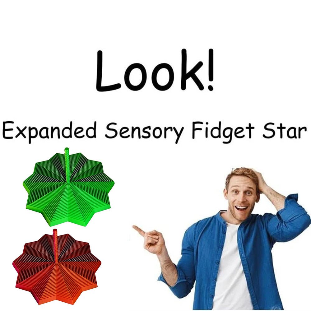 2Pack 3D Fidget Star - Expandable Sensory Toy, Hexagon Fractal Fidget for Stress Relief