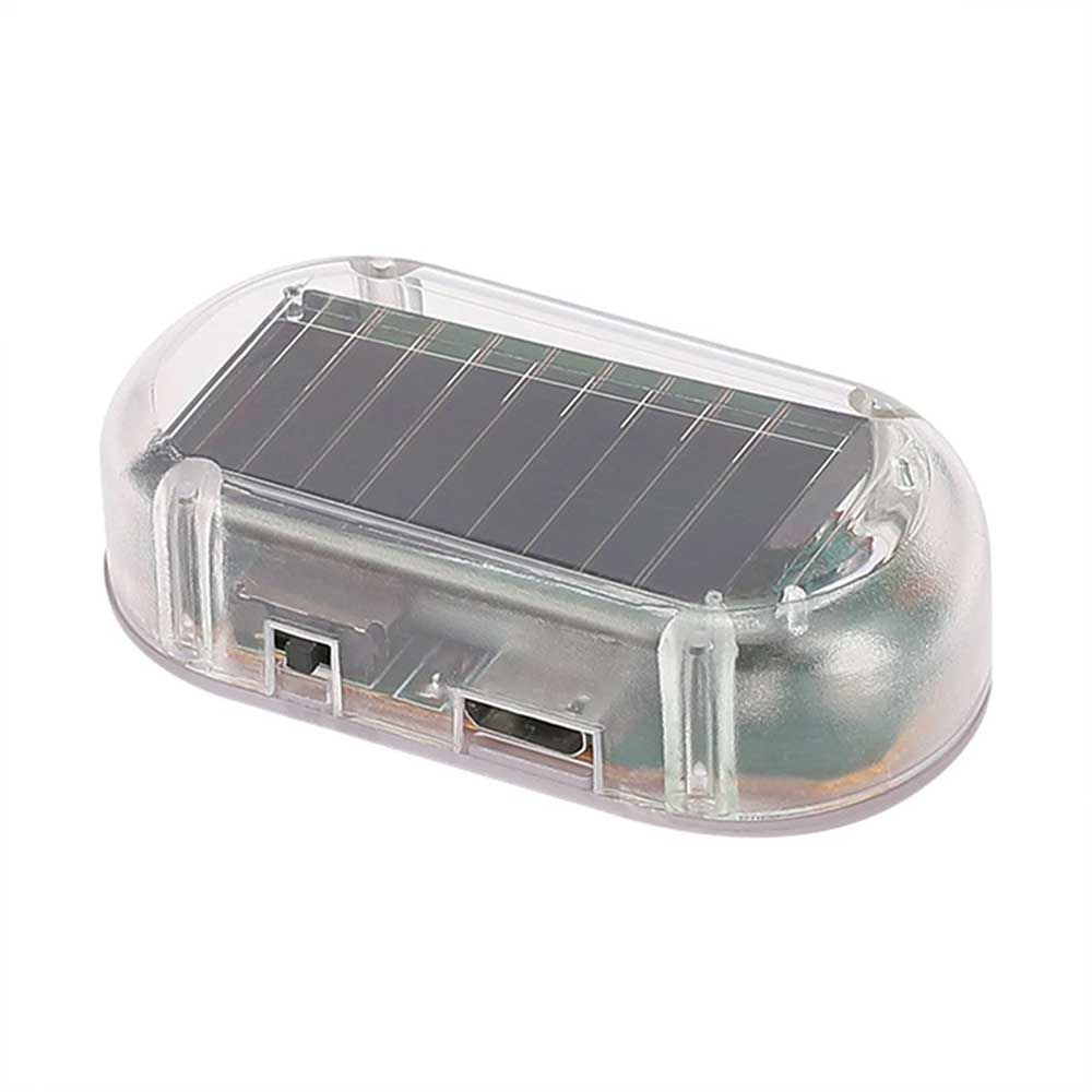 2PCS Solar Dummy Alarm LED Lights - Car Anti-Theft Flashing Warning Security