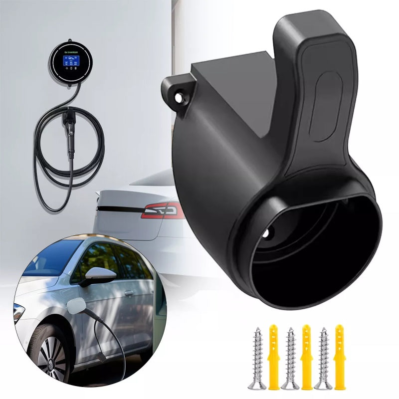 EU Type 2 /Tesla EV Charger Plug Holder Bracket Socket Charging Wall Mount