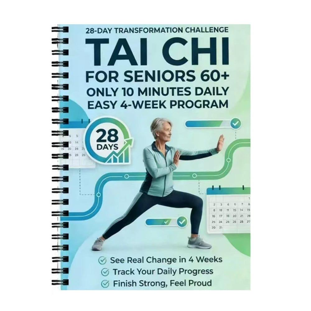 Tai Chi Practice Book – Spiral-Bound Daily Exercises for Seniors & Beginners