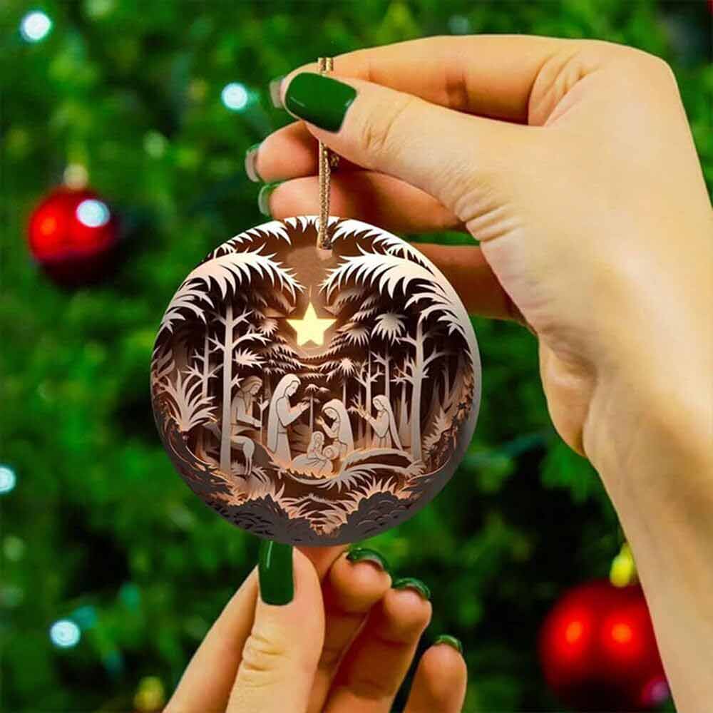 6PCS Nativity Christmas Ornament for Xmas Tree Birth of Jesus Christian Decor
