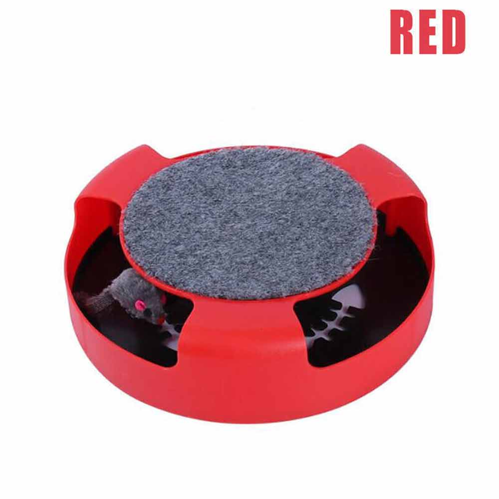 Cats Mouse Moving Catch Toy Interactive Cat Toys Indoor Cat Training Scratching Pad Round