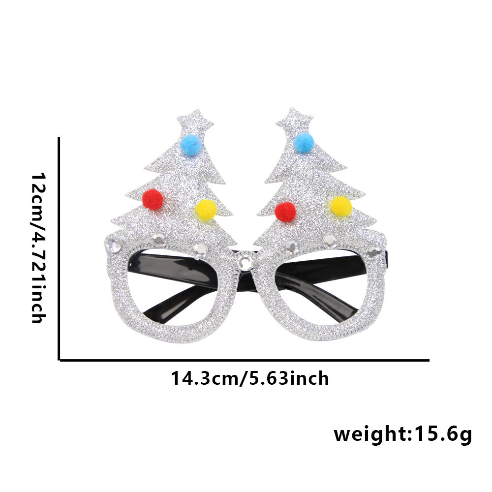Glitter Christmas Tree Glasses – Rhinestone Party Eyewear for Holiday Events