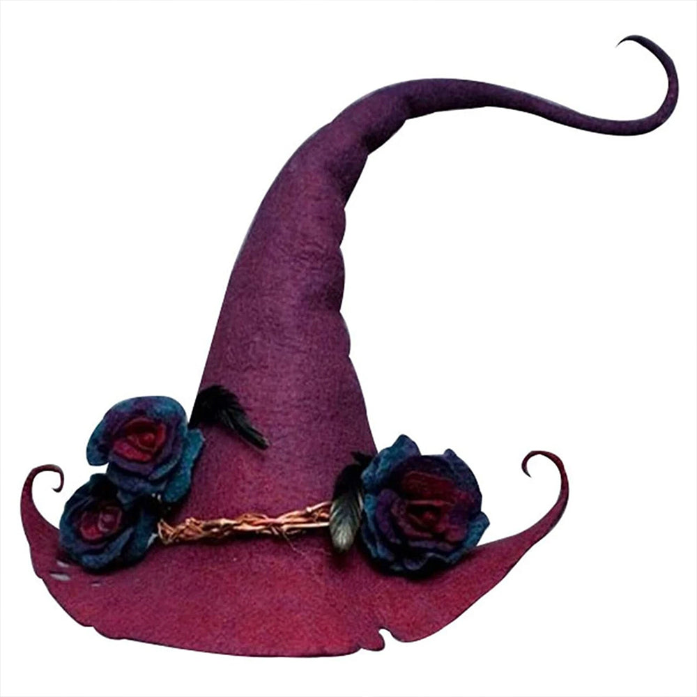 Halloween Party Felt Witch Hat Adjustable Party Witch Hat Cosplay Prop