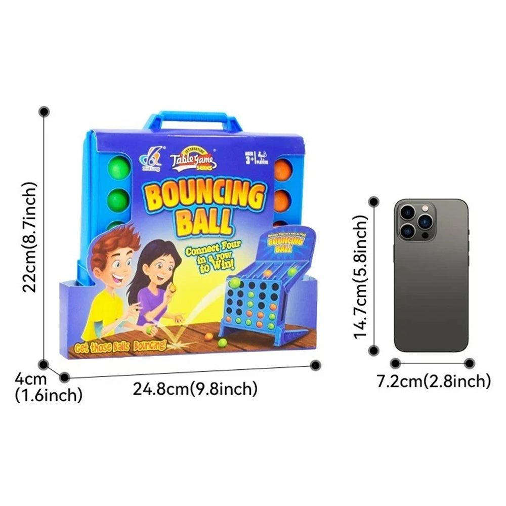 Bounce Ball Grid Strategy Game – Portable Travel Tabletop Line Up Challenge 2-4Players