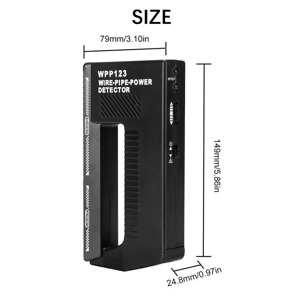 WPP123 Handheld Wall Scanner Metal Detector - Adjustable Sensitivity for Wire, Pipe & Power Detection