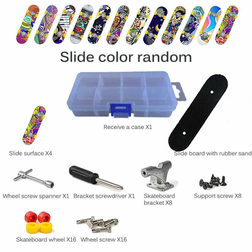 Mini Skate Board Set  DIY Tech Deck Toy Complete Fingerboard Finger Kids ToyGift