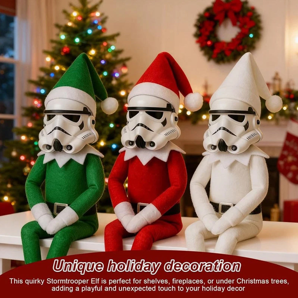 Stormtrooper Elf Christmas Ornament | Resin & Felt Festive Collectible for Holiday Decor