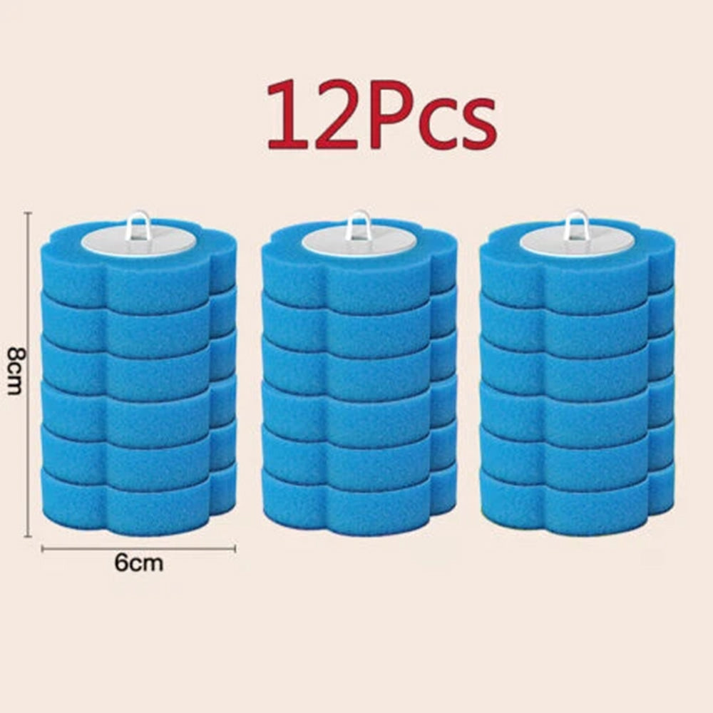 12-Pack Disposable Toilet Cleaning System with Wall-Mounted Holder & Refills