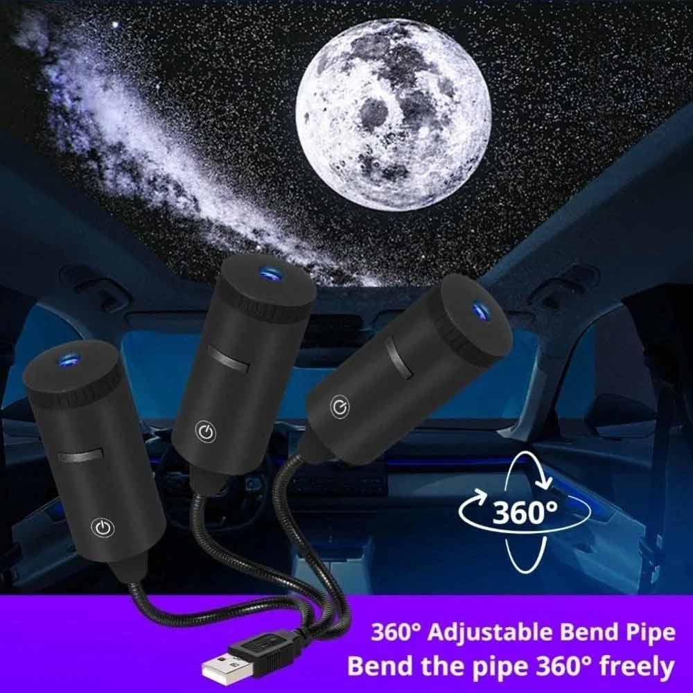 Rotating Galaxy Projector Lamp – USB Starry Sky Light for Car & Home Atmosphere
