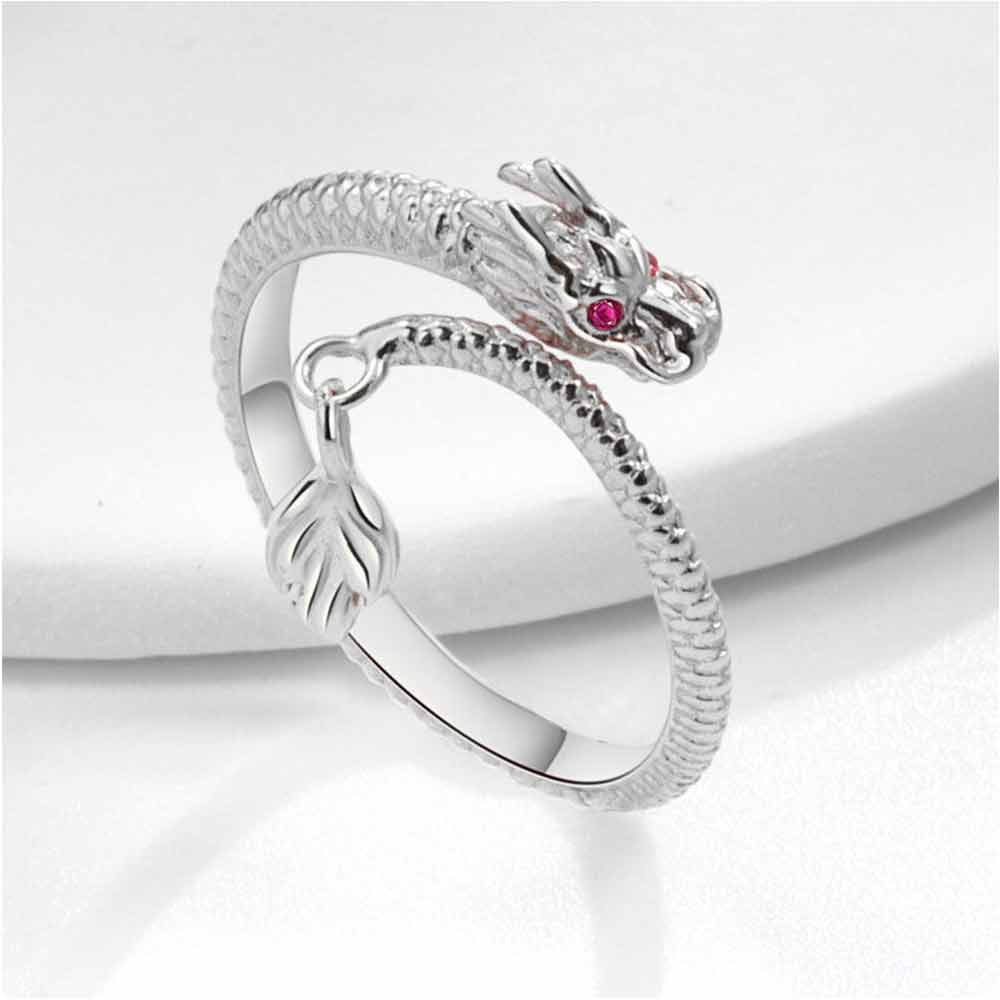 Adjustable Wrap Dragon Rings Dragon's Tail Qiankun Lucky Ring, Dragon Tail Wrap