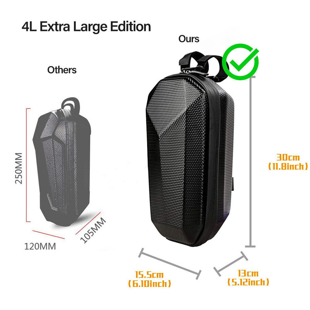 4L Large Electric Scooter Bag Hard Shell Pouch Front Storage Xiaomi Waterproof
