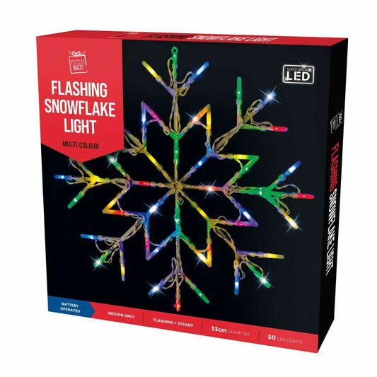 35cm 50 LED Multicoloured Light Up Christmas Window Star USB Powered
