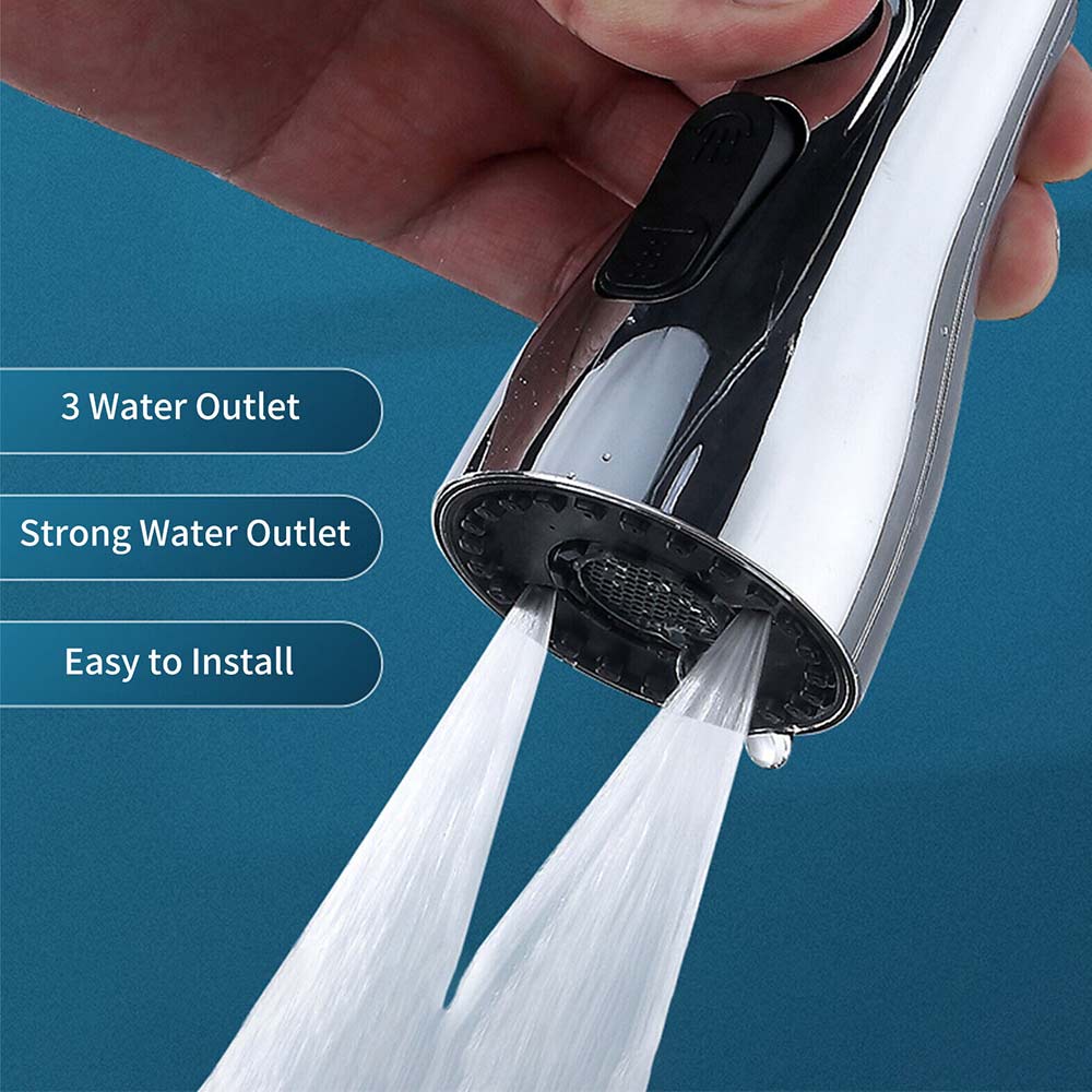 360° Kitchen Sink Faucet Sprayer Head Swivel Extender Nozzle Replacement 3Levels