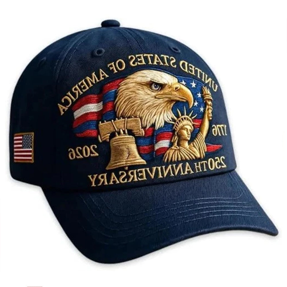 America 250th Anniversary Baseball Cap - Adjustable Patriotic Embroidered Hat 1776-2026