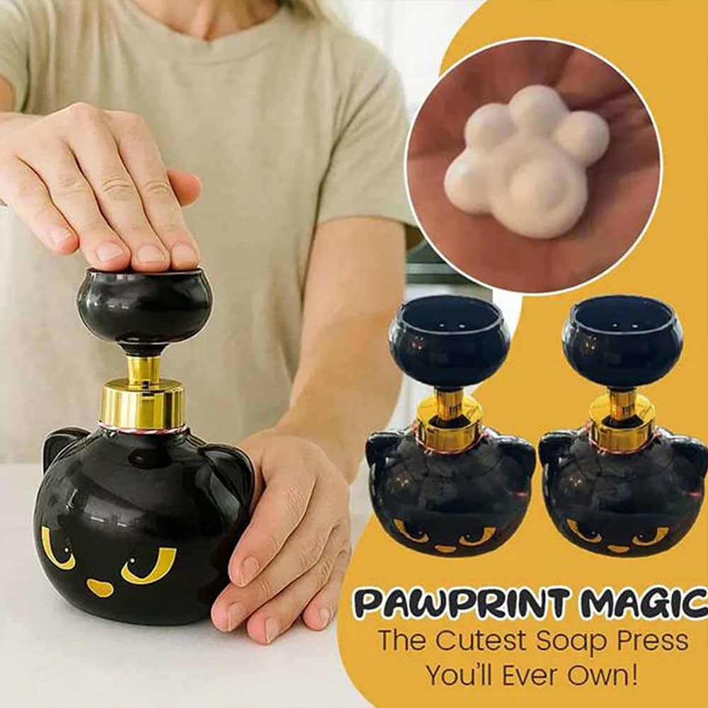 Magic Cat Paw Foam Soap Dispenser - Cute Halloween Hand Wash Dispenser with Refillable Bottle