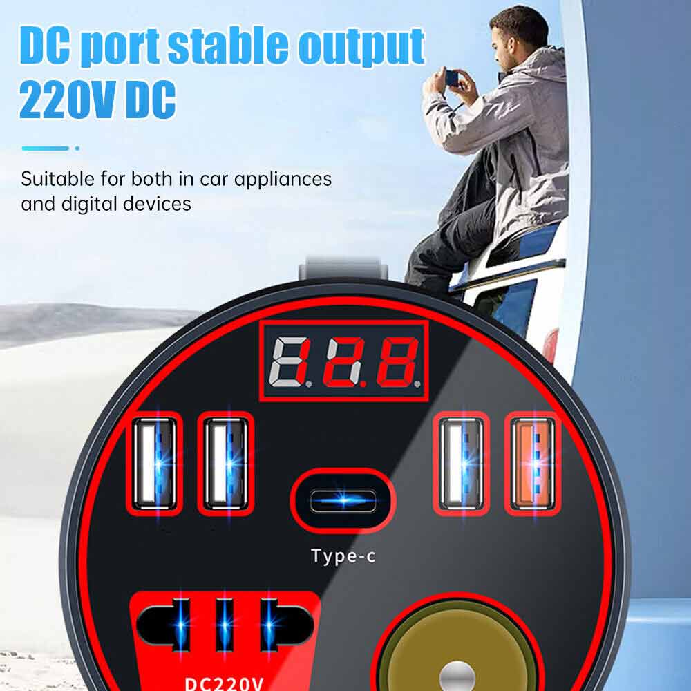 200W Car Power Inverter DC 12V/24V to AC 220V Converter Adapter Charger Outlets