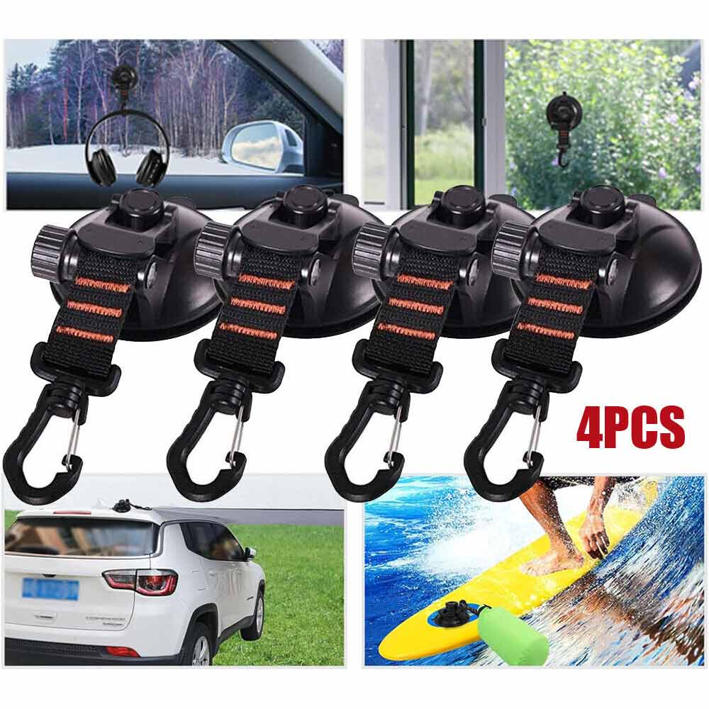 4pcs Suction Cup Anchor Securing Hook Tie Down Camping Tarp as Car Side Awning