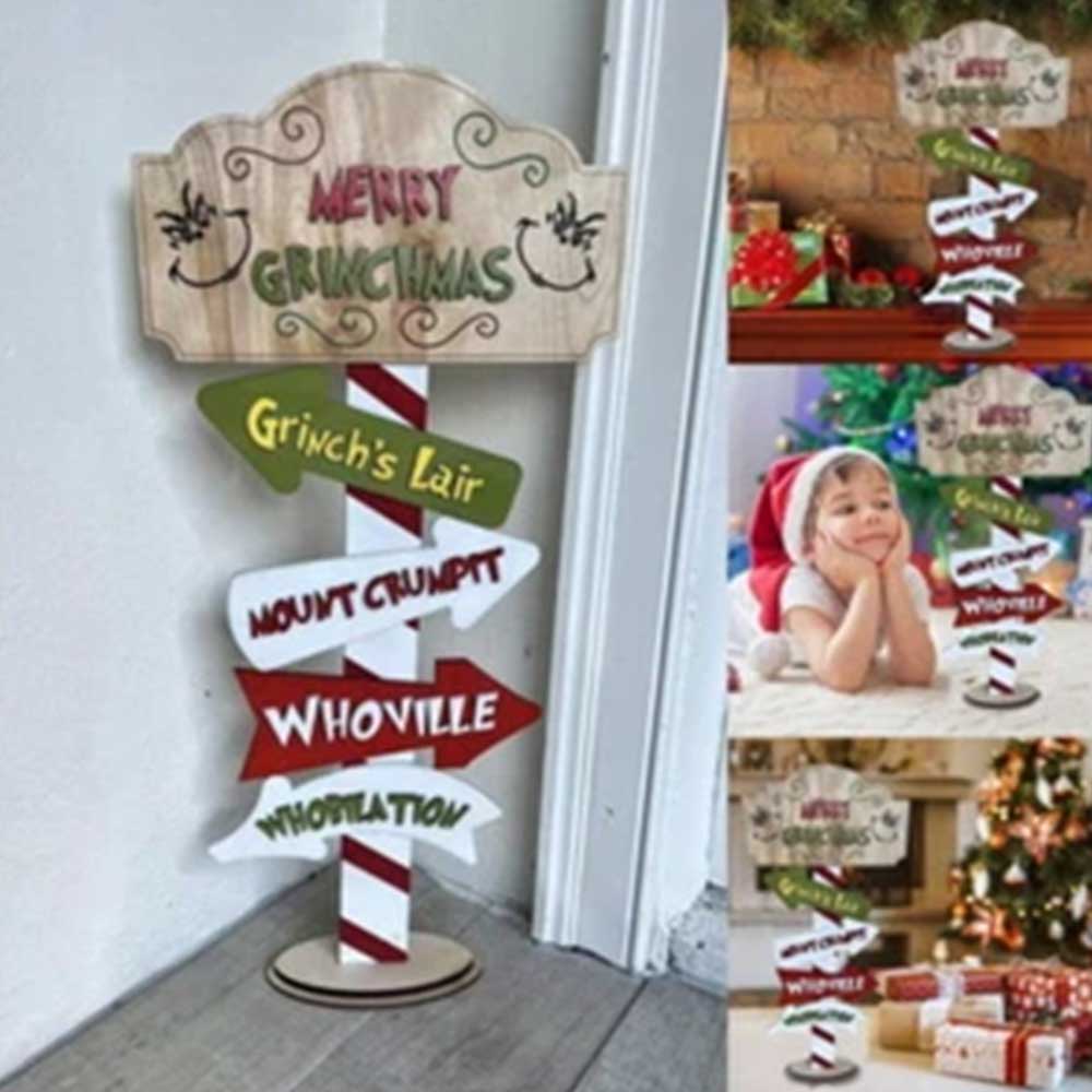 Grinch Whoville Tabletop Decoration - 25cm Festive Christmas Display for Home & Office