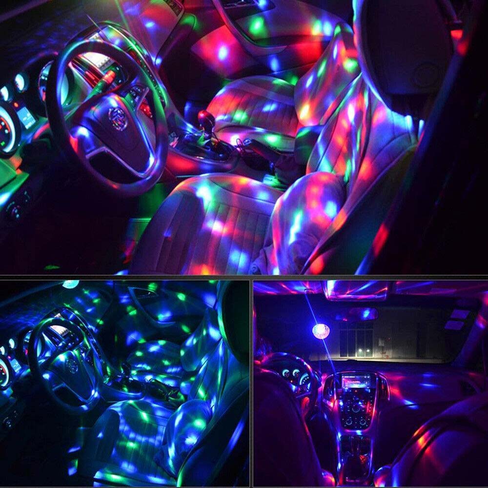 USB LED Party Disco Lights Remote Sound RGB Colourful Rotating Magic Ball Light