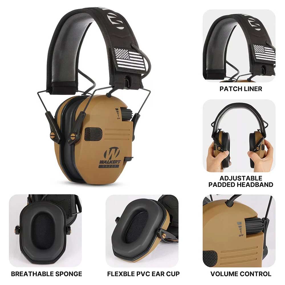 Walker's Electronic Earmuff Shooting Ear Protection Hearing Muff Slim Anti-noise