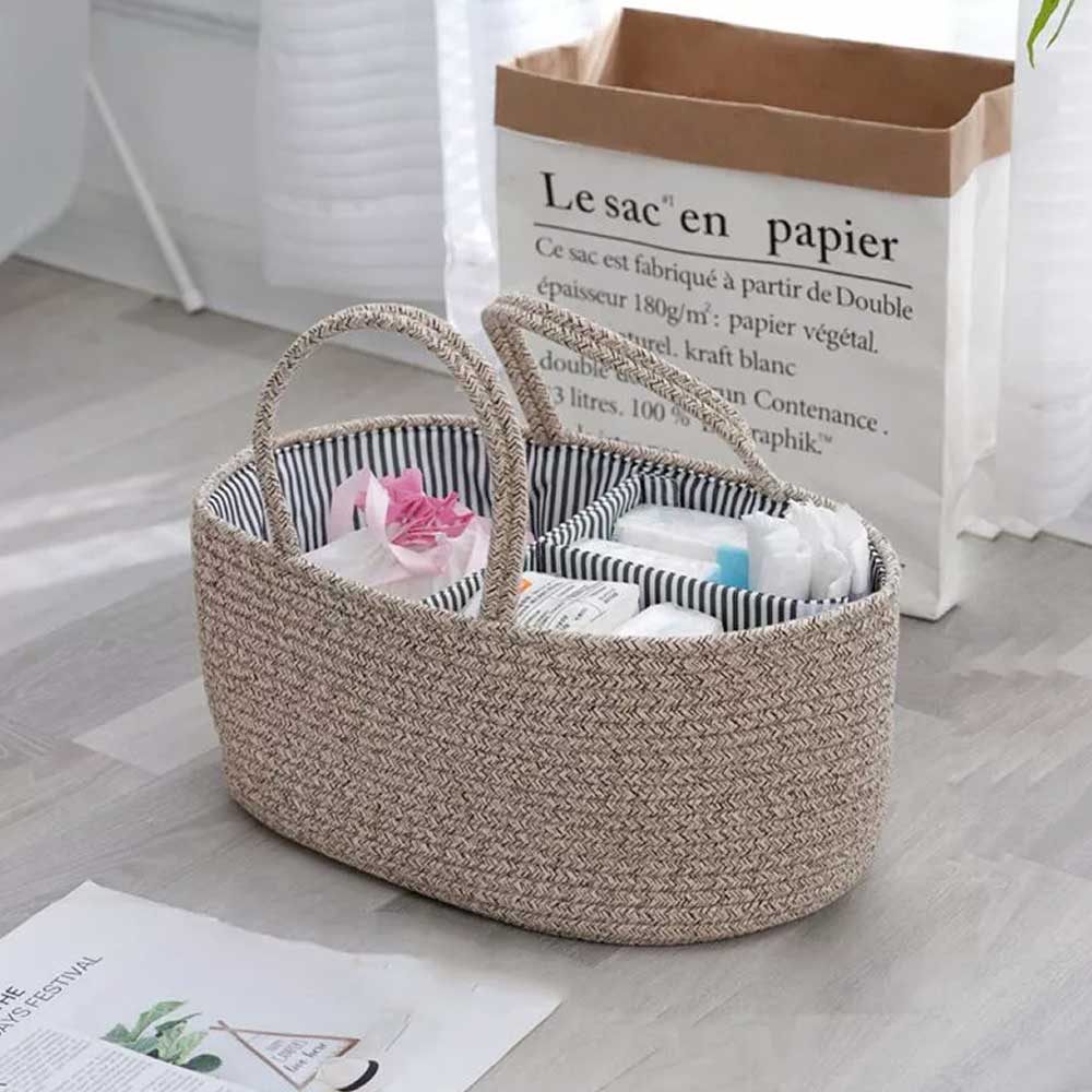 Nappy Caddy,Baby Diaper Caddy Organiser, Portable Nursery Storage Basket