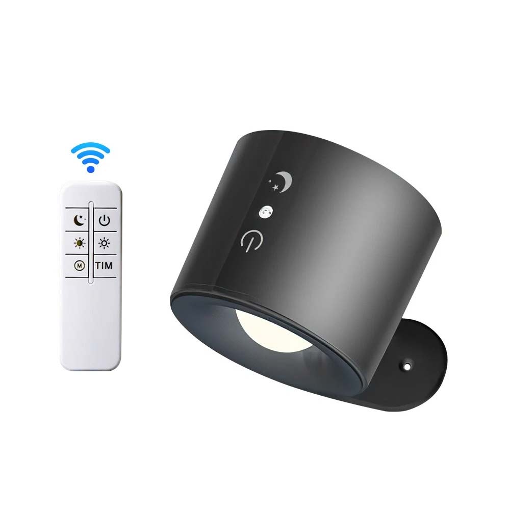 Rechargeable LED Wall Sconce Lights - Magnetic Remote Night Lamp, USB Powered