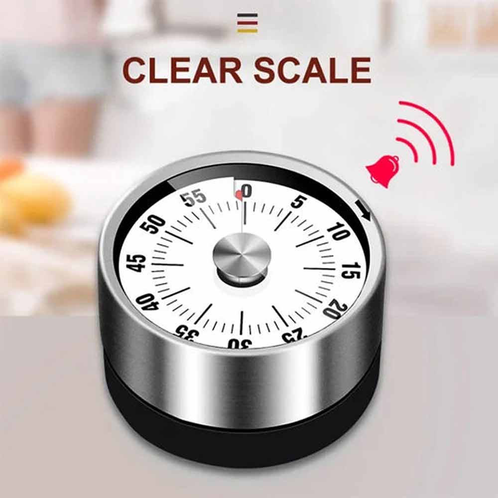 Kitchen Timer,Mechanical Stainless Steel Timer with Loud Alarm for Cooking