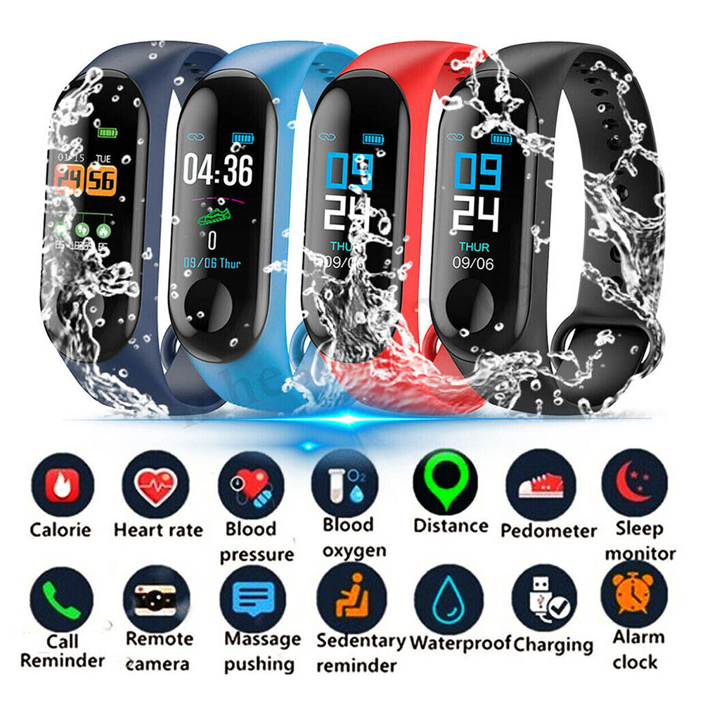 Bluetooth Smart Bracelet Fitbit Style Heart Rate Monitor Watch Pedometer Tracker