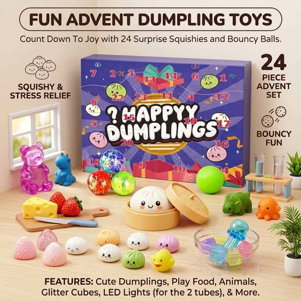 24-Day Squishy Advent Calendar – Christmas Countdown Stress Relief Toy Set