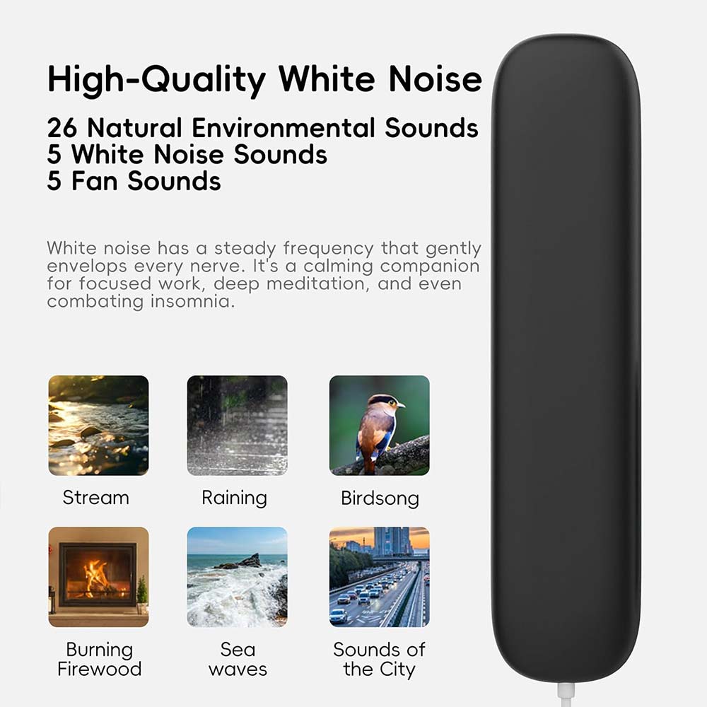 Bluetooth Bone Conduction Speaker with Timer Remote - 3-in-1 White Noise Machine for Sleeping Under Pillow