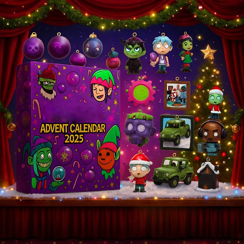 2025 Gorillaz Advent Calendar 24 Days Pendant 2D Ornaments for Christmas Countdown