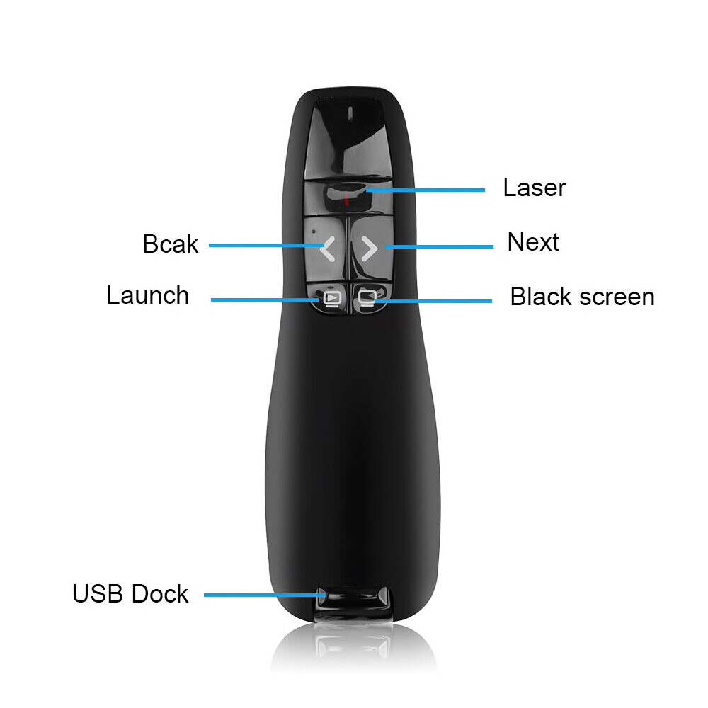 R400 2.4GHz Laser Pointer Pen USB Wireless Presenter PPT Power Point Presenter