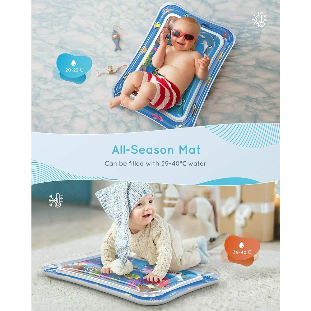 Baby Water Play Mat Inflatable For Infants Toddlers Fun Tummy Time Sea World